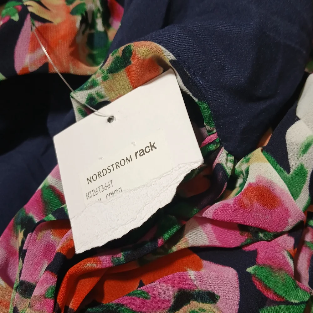 Eliza J Halter Chiffon Maxi Dress – Navy Pink Floral Party Spring Summer NWT - Picture 10 of 12